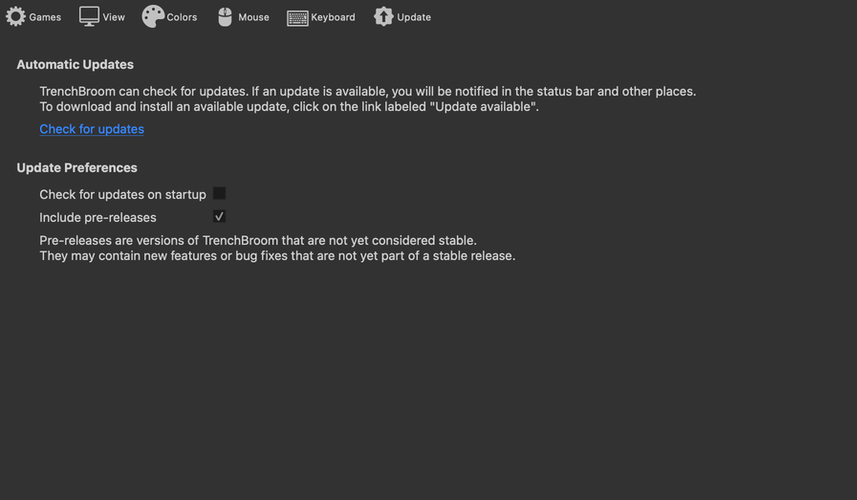 更新偏好设置 (macOS)