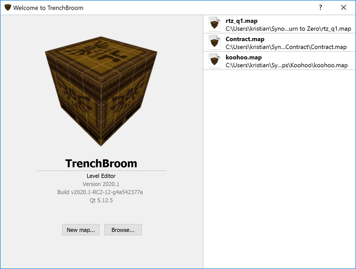 TrenchBoom欢迎窗口（Mac OS X）